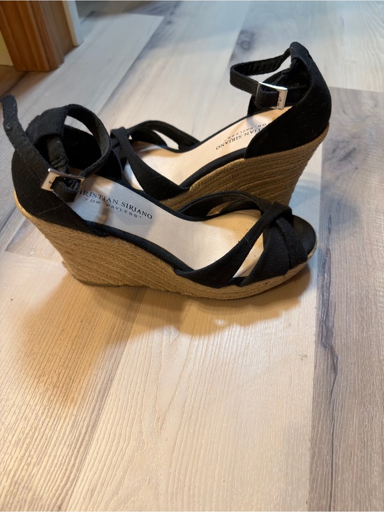 Christian Siriano Shoes - 🍀3/$30 Christian Siriano Black Espadrille Wedge Sandals with Ankle Strap